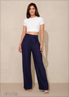 Pleat Detail Wide Leg Pant - 201223