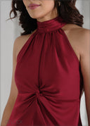 High Neck Knot Detail Top - 090625