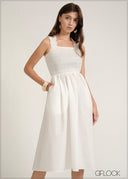 Smocked Midi Dress - 100726