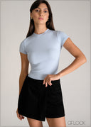 Short Sleeve Rib Top - 110626