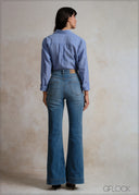 Dark Blue Bootcut Jean - Long Length - 140526