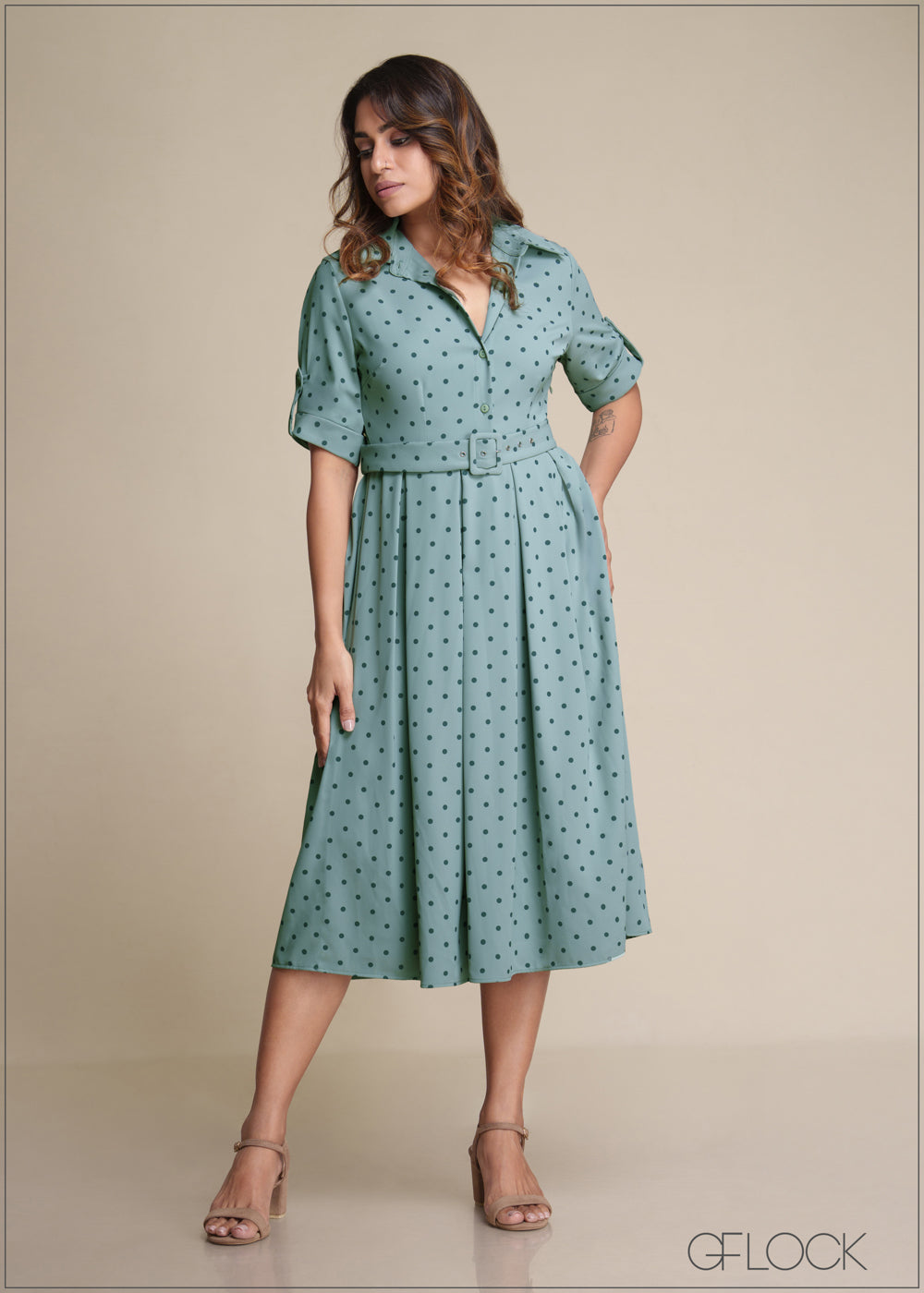 Polka Dot Printed Dress - 180825