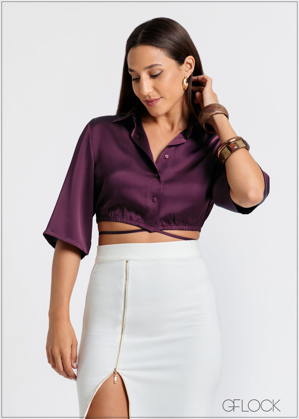 Tie-Up Detail Crop Top - 121124