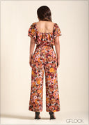 High Waisted Flared Printed Pant - 221123