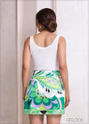 High Waisted Slit Detailed Printed Skirt - 101123