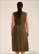 V-Neck Two Tone Dress - 261026