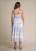 Front Pleated Midi Dress - 180825