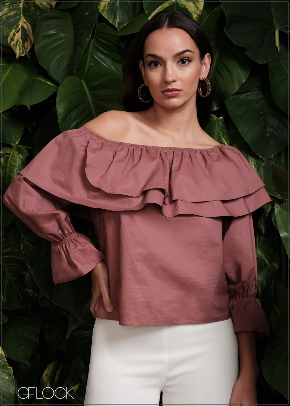 one shoulder ruffle blouse