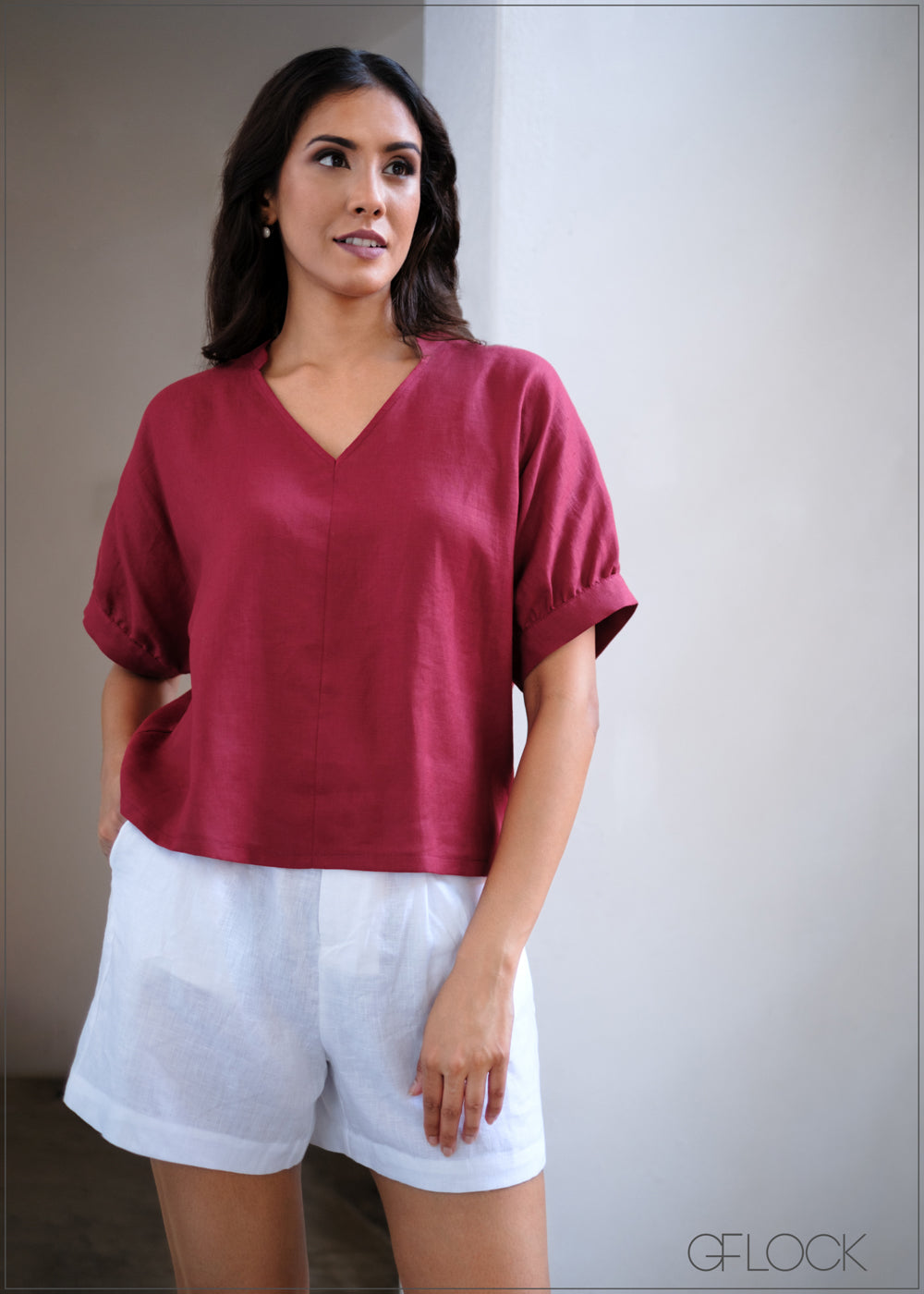 Oversized Linen Top - 010923