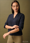 V-Neck Long Sleeve Shirt - 061025