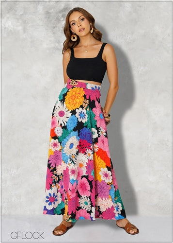 Printed Maxi Skirt - 080324