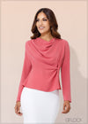 Long Sleeved Knot Detail Top - 240723