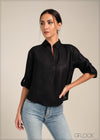 Collared Linen Top - 100723