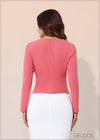 Long Sleeved Knot Detail Top - 240723