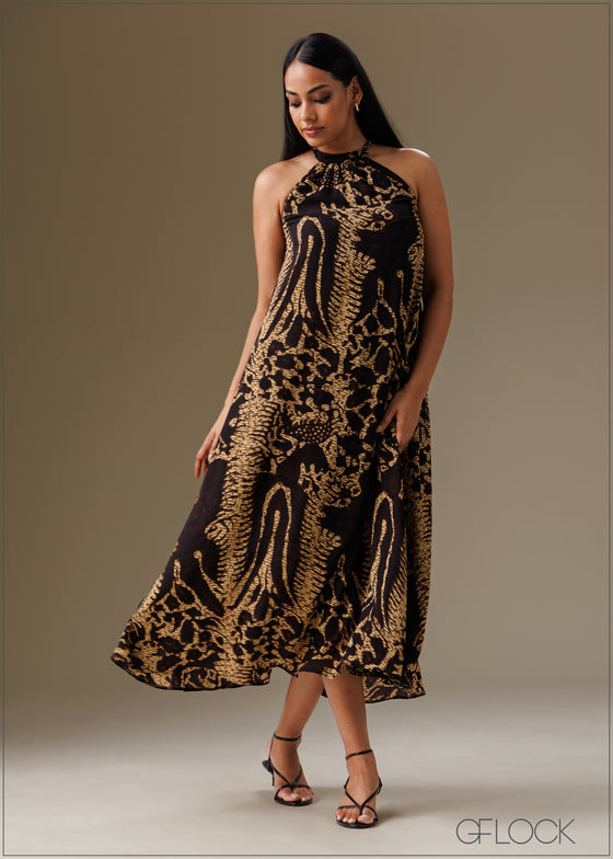 High Neck Maxi Dress - 121225