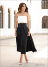 High Waisted Flared Midi Skirt - 210723