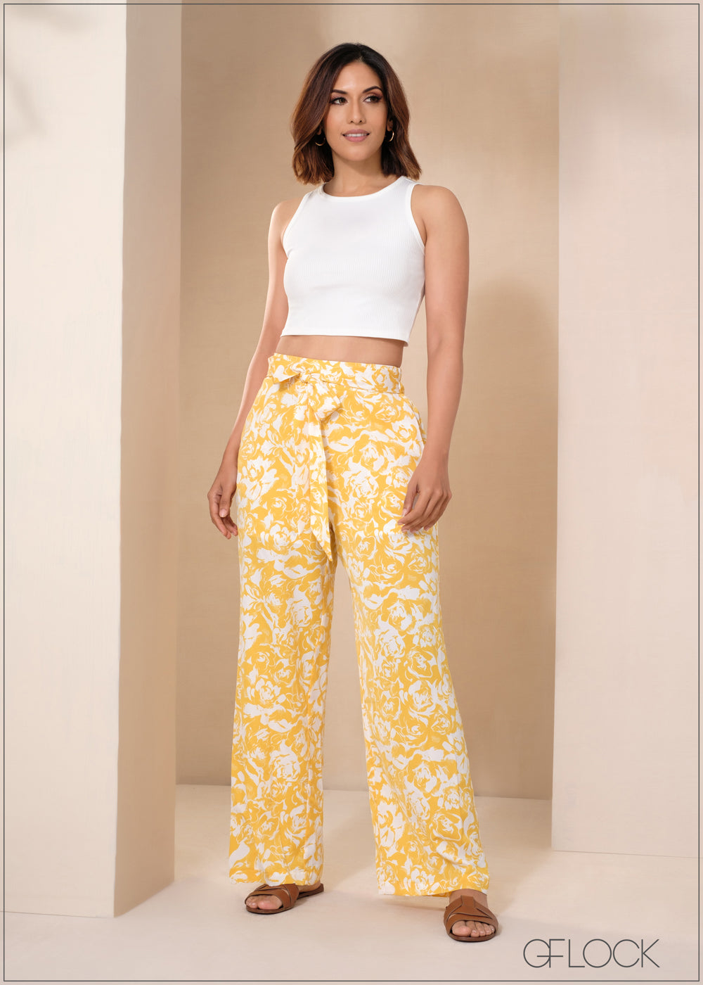 Printed Wide Leg Pant - 050424