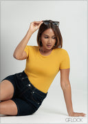 Round Neck Bodysuit - 090725