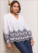 Embroidered Blouse - 230525