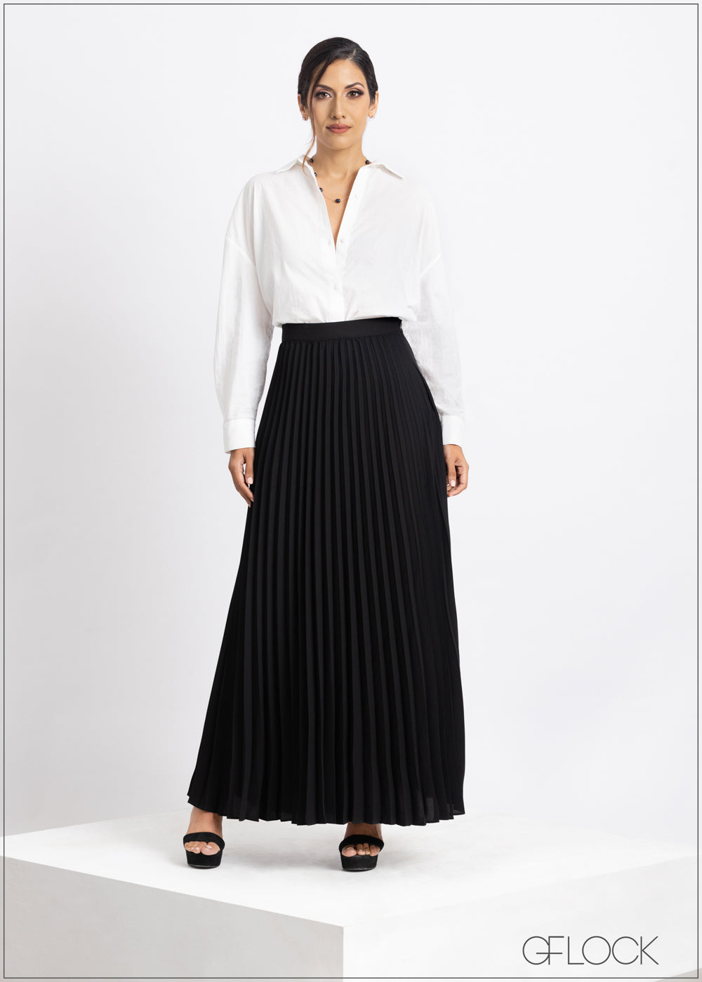 CARRE PLEATED SKIRT  Black  Frankie  Co Clothing