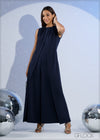 Neck Detailed Wide Leg Jumpsuit - 271224