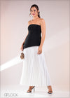 Asymmetric Pleated Maxi Dress - 211224