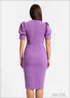 Button Detailed Bodycon Dress - 121124