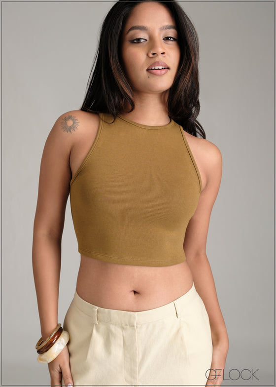 Sleeveless Crop Top - 061225