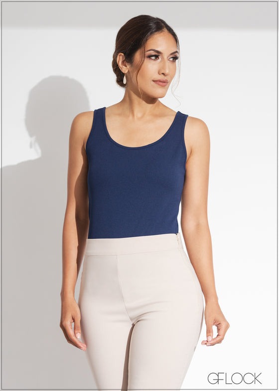 Sleeveless Scoop Neck Top - 070823