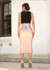 High Waisted Slit Detail Skirt - 210723
