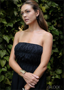 Gathered Bodice Full-Length Strapless Dress - 020224