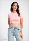 Ribbed Crop Tee - 240325