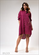 Oversized Embroidered Dress - 310725