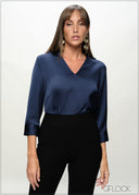 Collared V-Neck Top - 090226