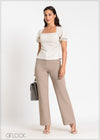 Straight Leg Pant With Seam - 041124