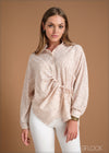 RUCHED SLEEVE SHIRT -  220324