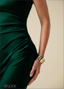 One Shoulder Pleated Midi Dress - 250725