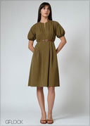 Puff Sleeve Dress - 080626