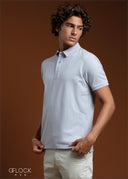 Embossed Collar Polo T-Shirt - 080425