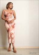 Cowl Neck Midi Dress - 090525