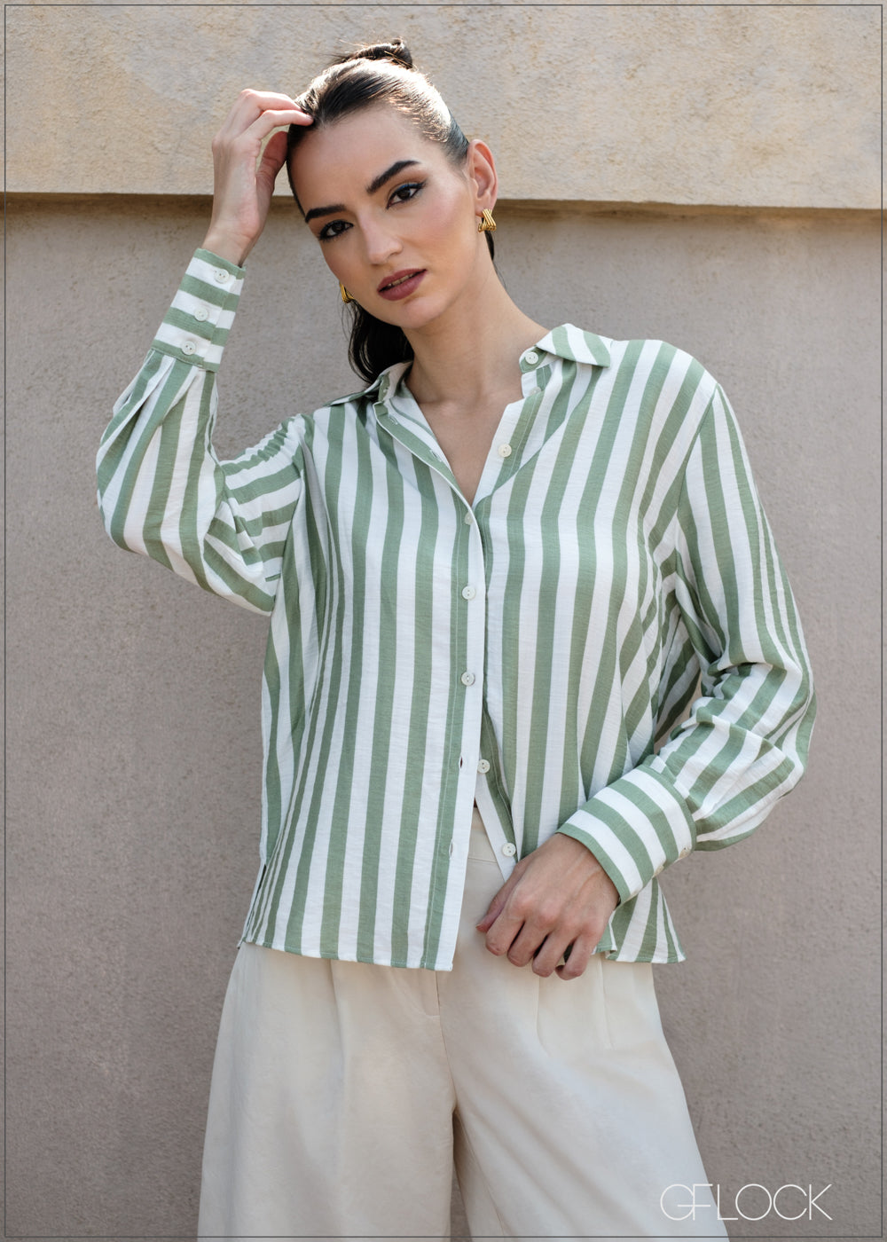 Stripe Long Sleeve Shirt - 090425