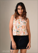 Printed Basic Crop Top - 130326