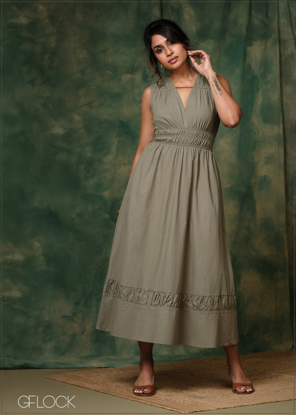 Gathered Detailed Dress - 171225