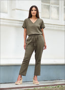 V-Neck Short Sleeve Top - 040823