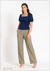 Straight Leg Pant With Seam - 041124