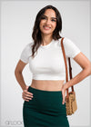 Ribbed Crop Tee - 240325