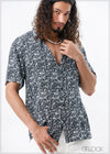 Short Sleeve Printed Viscose Shirt - 280423 - 01