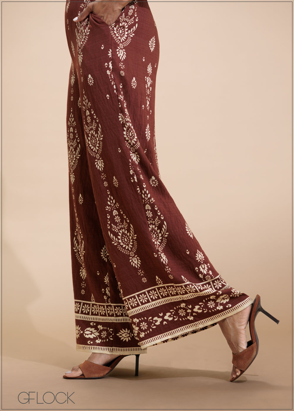 Border Printed Jumpsuit - 230725