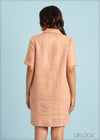 Collared Linen Dress - 020623