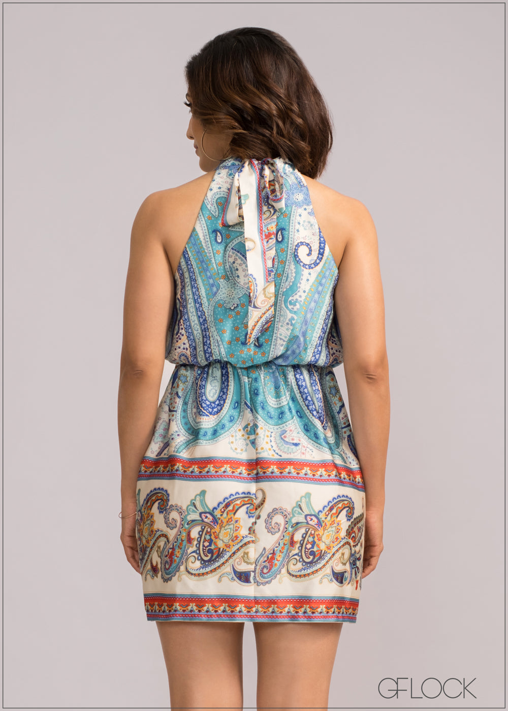 High Neck Sleeveless Mini Dress - 200424